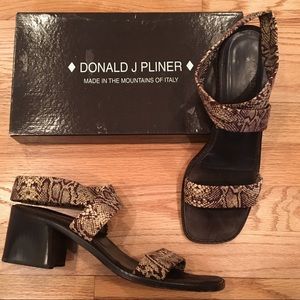 Donald J Pilner Rivoli crepe elastic python sandal
